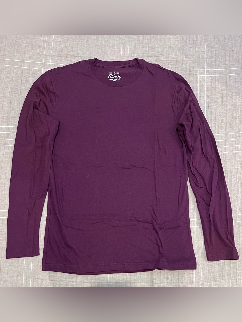 Fresh Clean Tees- Men's Long-Sleeve Crewneck Shirt - Plum